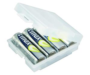 ANSMANN Boîte de Rangement pour jusqu'à 4 Piles AA/AAA (1 PCE) - Solution de Rangement pour Piles Rechargeables et jetables - Boîte de Stockage Contre la poussière et l'humidité