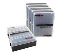 ANSMANN Boîte de Rangement pour Piles AAA Micro, AA Mignon, Piles alcalines 9V et Batteries (Lot de 5) - Boîte de Transport pour 48 Piles - Boîte de Stockage pour Batteries - Noir