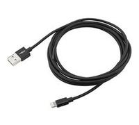 Ansmann Câble USB USB 2.0 USB-A mâle, Connecteur Lightning 2.00 m noir connecteur aluminium, gaine TPE, connecteur utilisable des