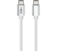 ANSMANN Câble USB C vers USB C Charge Données Type C, Câble Charge Rapide Power Delivery pour Téléphone Smartphone Tablette PC Portable, 120 cm Blanc Haute Qualité