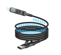 ANSMANN Câble de recharge, câble de recharge rapide universel, magnétique, câble USB et Lightning avec aimant, câble de recharge 60 W pour iPhone 16 Pro/15 Pro/Samsung/Android/Huawei