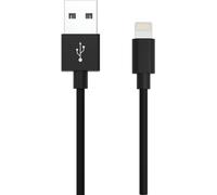 Ansmann Câble USB USB-A mâle, Connecteur Lightning 1.20 m noir connecteur aluminium, gaine TPE, connecteur utilisable des deux