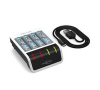ANSMANN Chargeur de piles Comfort Smart « Perfect 7 » (1 pièce) + 4 piles HR6 - Chargeur intelligent pour 1 à 4 accumulateurs NiMH AA/AAA - Appareil pour recharge automatique de piles HR6 et HR03