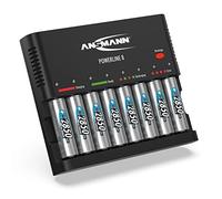 ANSMANN Chargeur de Piles pour 8X Piles AA/AAA NiMH (Charge/décharge) Chargeur de Piles à 8 Compartiments avec Surveillance individuelle des Compartiments + 8X 2850 AA NiMH Mignon