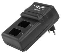 ANSMANN Chargeur de piles Powerline 2 (1 pce) - Chargeur pour 1 à 2 piles NiMH HR9V / bloc 9V - Appareil de recharge avec affichage LED, compatible avec les prises EU