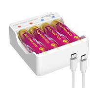 ANSMANN Chargeur Lithium Pure Power avec 4 Piles Rechargeables AA Haute capacité et Module de Charge, Longue autonomie, Technologie de Protection, idéal pour appareils à Forte consommation d’énergie