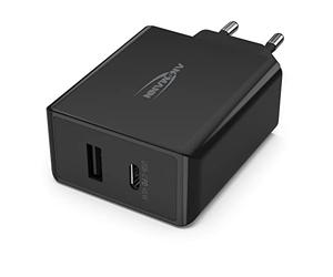 ANSMANN Chargeur USB 2 Ports 45W HC247PD (1 PCE) - Chargeur Rapide à Technologie GAN & Power Delivery - Chargeur Intelligent pour Smartphone, Tablette, Laptop, Batterie Externe, etc.