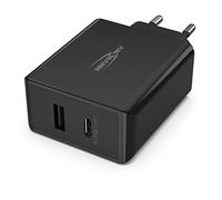 ANSMANN Chargeur USB 2 Ports 65W HC254PD (1 PCE) - Chargeur Rapide à Technologie GAN & Power Delivery - Chargeur Intelligent pour Smartphone, Tablette, Laptop, powerbank, etc.