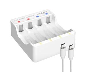 ANSMANN Chargeur USB avec câble intégré, Chargeur Rapide 30W Power Delivery pour USB C & A avec câble intégré Chargeur de Voyage Compact