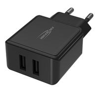 Ansmann Chargeur USB HC212 – Adaptateur secteur avec Smart IC, 2x USB-A 2,4A – Noir