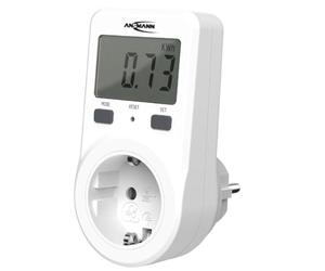 ANSMANN Compteur d'énergie numérique compact APM 1 Compteur de consommation d'électricité Energy Check/Compteur d'électricité jusqu'à 3680 W, fonction mémoire incluse Économiser de l'électricité