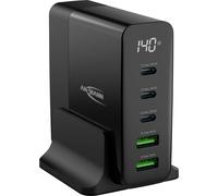 Ansmann Desktop Ladegerät mit Display DC5140PD 140W Chargeur USB 140 W 2x USB-A, 3x USB-C® Power Delivery noir intérieure