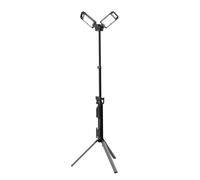 ANSMANN Double projecteur LED (2 × 30 W) avec trépied pour fonctionnement sur batterie et secteur, modules LED pivotants, trois niveaux de luminosité, électronique de sécurité intégrée, résistant aux