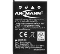 Ansmann EN-EL5 Batterie pour appareil photo Remplace laccu dorigine EN-EL5 3.7 V 1180 mAh