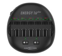 Ansmann Energy 16 Plus Chargeur de Batterie Domestique Bleu, Argent - Chargeurs de Batterie (100-240, 244 mm, 60 mm, 262 mm, 1,26 kg, Secteur)