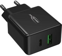 Ansmann HomeCharger HC218PD Chargeur USB 18 W 1x USB-A, 1x USB-C® Power Delivery noir intérieure