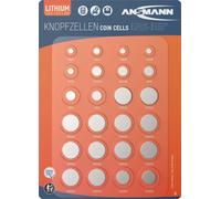 Ansmann Jeu de piles bouton 2× CR1620, 2× CR2016, 2× CR2025, 8× CR2032, 1× LR60 / LR621 / AG1, 1× LR41 / LR736 / AG3, 2× LR66