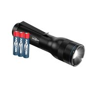 ANSMANN Lampe de poche LED Adventure, puissante lampe de poche robuste pour l'extérieur avec deux modes d'éclairage jusqu'à 470 lm, alimentée par piles, très claire, idéale pour le camping