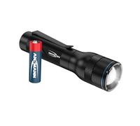 ANSMANN Lampe de poche LED Adventure, puissante lampe de poche robuste pour l'extérieur avec deux modes d'éclairage jusqu'à 110 lm, alimentée par piles, très claire, idéale pour le camping