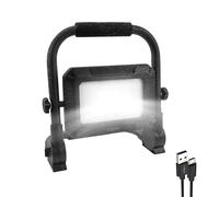 ANSMANN Lampe de travail à LED, 2000 lumens, rechargeable, protection contre les projections d'eau, lampe de chantier robuste pour l'atelier, le chantier, le garage/ 2 niveaux de luminosité