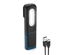 ANSMANN Lampe de travail LED, lampe de poche LED rechargeable avec pied magnétique, crochet, rechargeable via USB, lampe d'atelier, lampe de travail jusqu'à d'autonomie, atelier, voiture