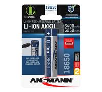Ansmann Li-Ion 18650 3,6V 3400mAh avec prise de charge Micro-USB avec circuit de protection