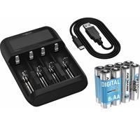 ANSMANN Lithium 4, chargeur, y compris 8xAA accumulateurs NiMH 2850 mAh, pack d'avantages
