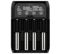 Ansmann Lithium 4 Universalladegerät mit 2x 18650 Akkuzellen (2600mAh) Chargeur Li-ion, LiFePO4, NiMH 18500, 18650, 14500, 16340