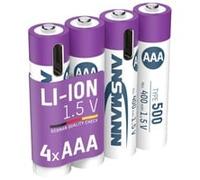 Ansmann Piles rechargeables Li-Ion Micro AAA 500 mAh 4 pièces - câble de chargement inclus