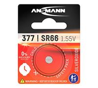 ANSMANN Pile oxyde d'argent SR66 (1 PCE) - Pile de Montre 377 1,55V de qualité supérieure - Pile Plate fiable d'une capacité de 17 mAh