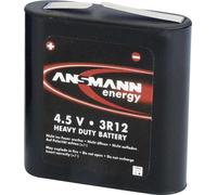 ANSMANN Pile Zinc-Carbone 3R12 (1 PCE) - Pile jetable pour radios, lanternes, système d'éclairage de Miniatures, etc. - Pile Plate 3R12 spéciale Garantie sans Mercure ni Cadmium