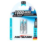 Ansmann Piles rechargeables NiMH Micro AAA 1000mAh – faible autodécharge, haute capacité – lot de 2