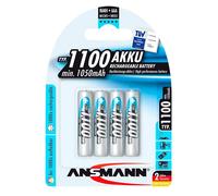 Ansmann Piles rechargeables HR03 NiMH 1100 mAh 1,2V Micro AAA faible autodécharge - Lot de 4