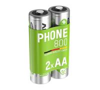 ANSMANN Piles AA 800 mAh NiMH 1,2 V rechargeables (lot de 2) - Piles rechargeables pour téléphone sans fil, babyphone, talkie-walkie, etc. - Accumulateurs AA livrés pré-chargés