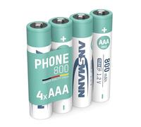 Ansmann Piles AAA rechargeables NiMH 800 mAh 1,2 V faible autodécharge - lot de 4