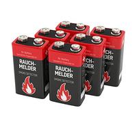 ANSMANN Piles alcalines 6LR61 9V (Lot de 6) - Piles spéciales pour détecteur de fumée et Autre système d'alarme - Piles alcalines 9V de qualité supérieure, fiable et à Hautes Performances