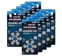 ANSMANN piles auditifs taille 675 / PR44 - 60 piles zinc-air pour aides auditives - bleu