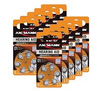 ANSMANN Piles auditives 13 1,4V (Lot de 10) - Piles Bouton Type 13 P13 ZL2 PR48 pour Aides auditives - Piles Plates pour appareils auditifs, amplificateurs sonores, prothèses auditives - Orange