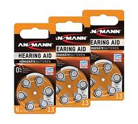 ANSMANN Piles auditives 13 1,4V (Lot de 3) - Piles Bouton Type 13 P13 ZL2 PR48 pour Aides auditives - Piles Plates pour appareils auditifs, amplificateurs sonores, prothèses auditives - Orange