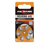 ANSMANN Piles auditives 13 - Piles bouton type 13 P13 ZL2 PR48 pour aides auditives - Piles plates pour appareils auditifs, amplificateurs sonores, prothèses auditives - Orange- 1,4V - 6 pièces