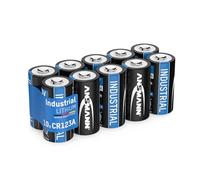 ANSMANN Piles CR123A 3V (Lot de 10) - Piles Lithium résistantes pour Lampe de Poche, système d'alarme, etc. - Piles jetables Ultra performantes à la Longue durée de Stockage