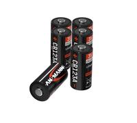 ANSMANN Piles lithium CR123A 3V (lot de 6) - Piles 3V adaptées aux caméras, lampes de poche, systèmes d’alarmes, etc. - Piles jetables résistantes et à hautes performances