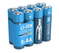 ANSMANN Piles Mignon AA Extreme Lithium 1,5V (Lot de 8) - Piles FR6 extrêmement légères d'une capacité de 3000 mAh - Piles jetables puissantes et résistantes