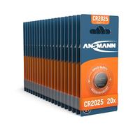 ANSMANN Piles Plates 3V 160 mAh CR2025 (20 pièces) - Piles Bouton pour clé de Voiture électronique, télécommande, Montre, Terminal de Carte bancaire, etc. - Piles Lithium de qualité supérieure