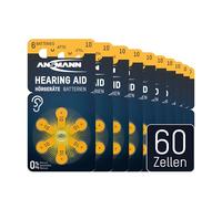 ANSMANN Piles pour appareils auditifs 10 1,4 V (60 pièces) - Piles auditives Made in Germany - Piles Plates de Type 10 A10 P10 PR70 10AE DA10 10HPX AZA10 DA10N6