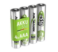ANSMANN Piles Rechargeables AAA 550 mAh NiMH 1,2V Lot 4 Micro HR03