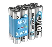 ANSMANN Piles Rechargeables HR03 NiMH 1100 mAh 1,2V (Lot de 8) - Piles Micro AAA Rechargeables à Faible autodécharge - Accumulateurs pour appareils gourmands en énergie (Appareil Photo, Flash, etc.)