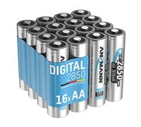 ANSMANN Piles rechargeables HR6 NiMH 2850 mAh 1,2V (lot de 16) - Piles rechargeables Mignon AA à faible autodécharge - Accumulateurs pour appareils énergivores (déclencheur appareil photo, jouet, etc)
