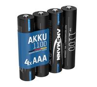 ANSMANN Piles rechargeables Micro AAA 1050 mAh NiMH 1,2 V (lot de 4) - Piles Micro AAA à haute capacité - Accumulateurs pour appareils gourmands en énergie (microphone, instrument électronique, etc.)