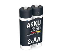 ANSMANN Piles rechargeables Mignon AA NiMH 2850 mAh 1,2 V (lot de 2) - Piles HR6 polyvalentes, à haute capacité et faible autodécharge - Accumulateurs pour manette Xbox, clavier sans fil, etc.